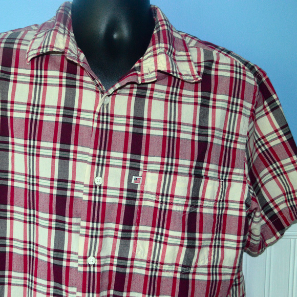 RALPH LAUREN PLAID BUTTON FRONT SHIRT S/S POLO JNS - Picture 1 of 7